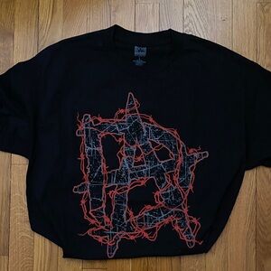 Black T-Shirt with Red Graphic Design